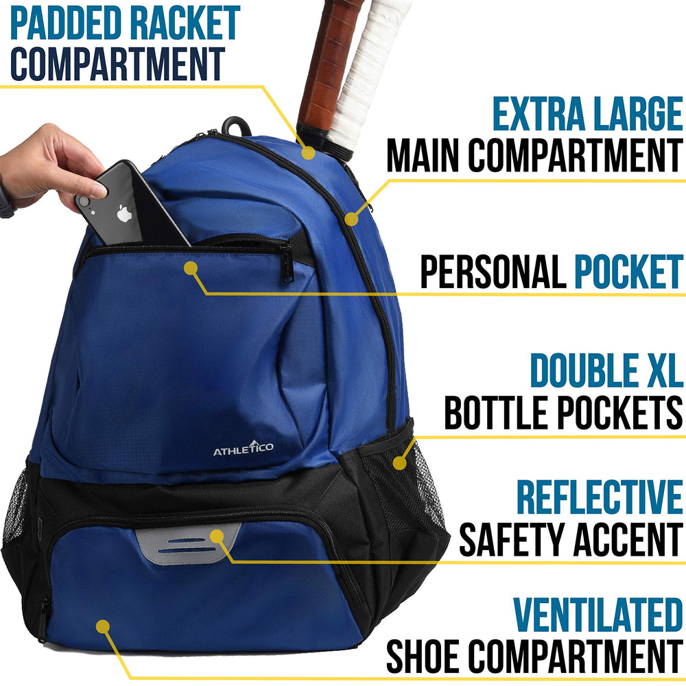 Athletico drawstring mesh bag clipped to backpack for quick-access gear