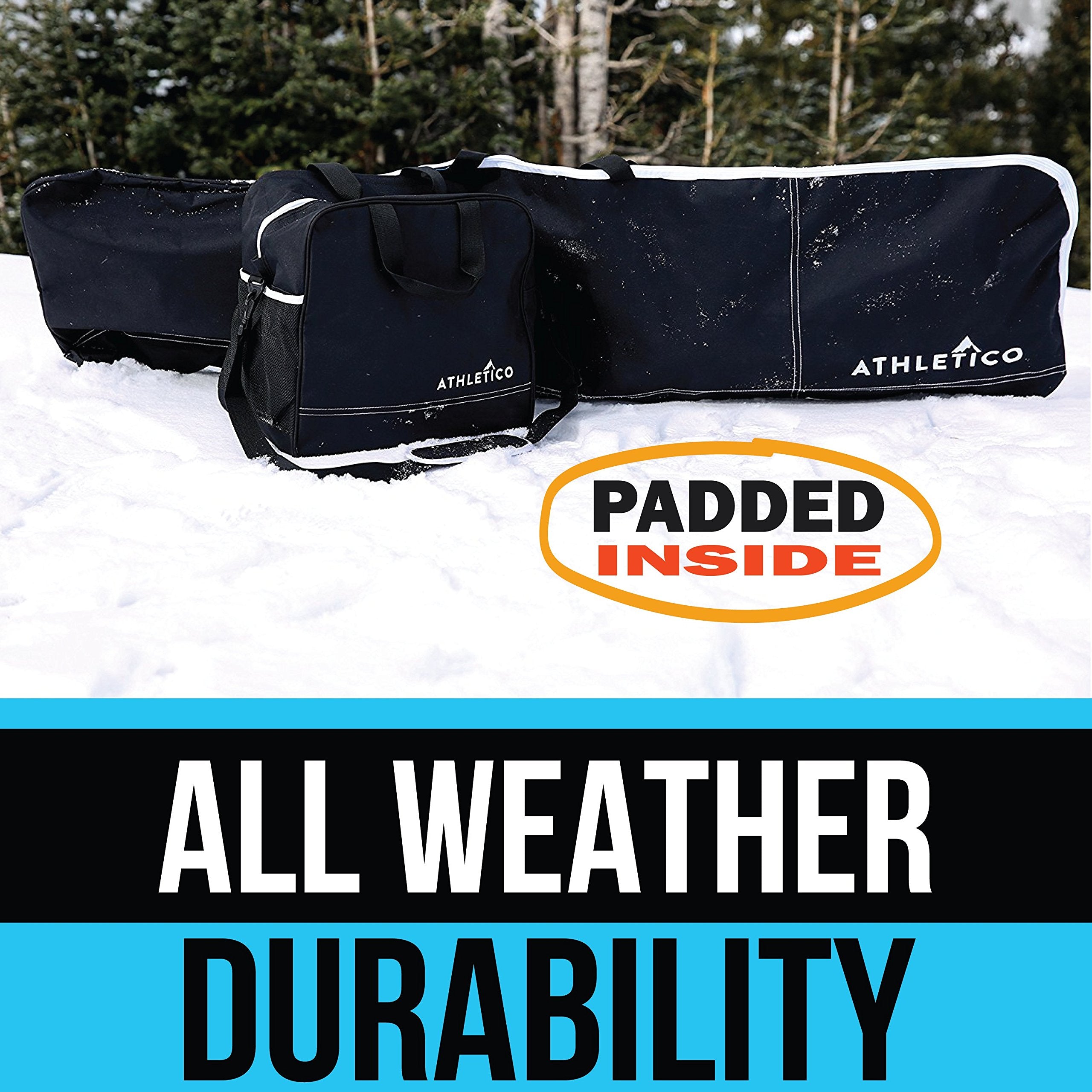 Athletico close-up of 5mm foam padding protecting snowboard equipment