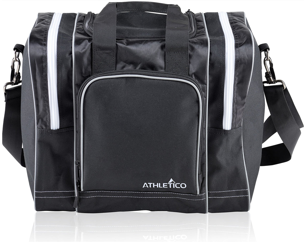 Athletico front view of single-ball bag showing compact protection and style
