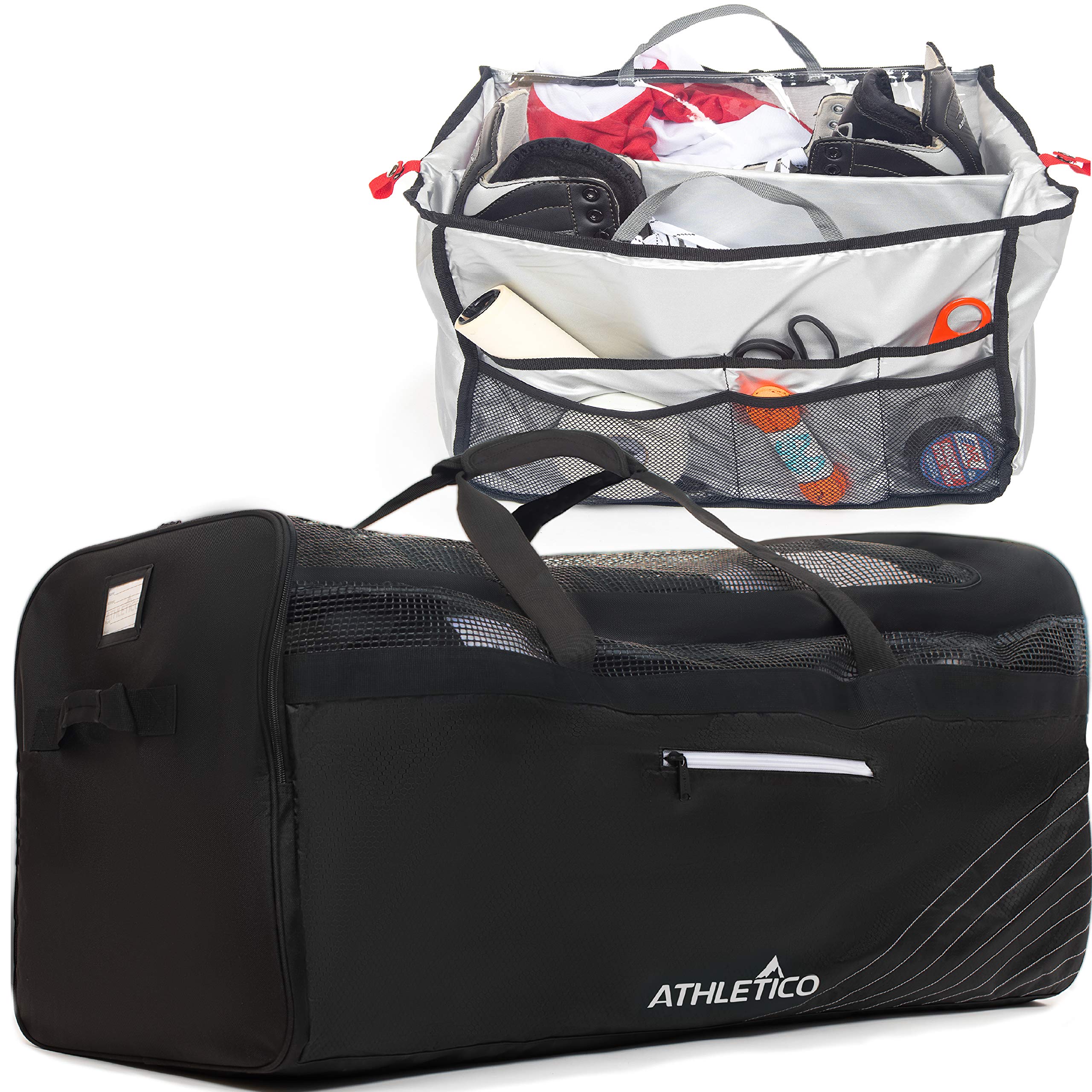 Athletico front view duffel showing large capacity and easy access
