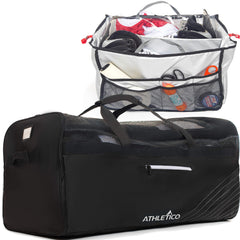 Athletico front view duffel showing large capacity and easy access
