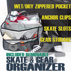 Athletico organizer caddy installed securing skates and separating gear