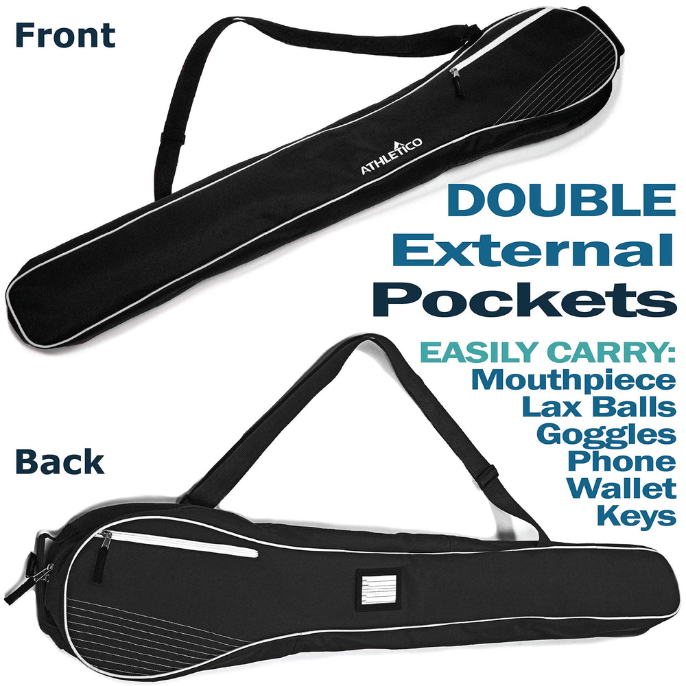 Athletico stick bag padded compartment close-up protecting shaft and head