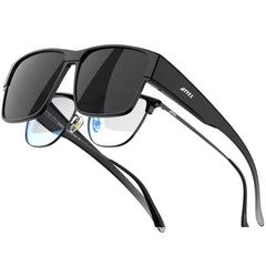 ATTCL front view of fit-over sunglasses showing full-frame protection
