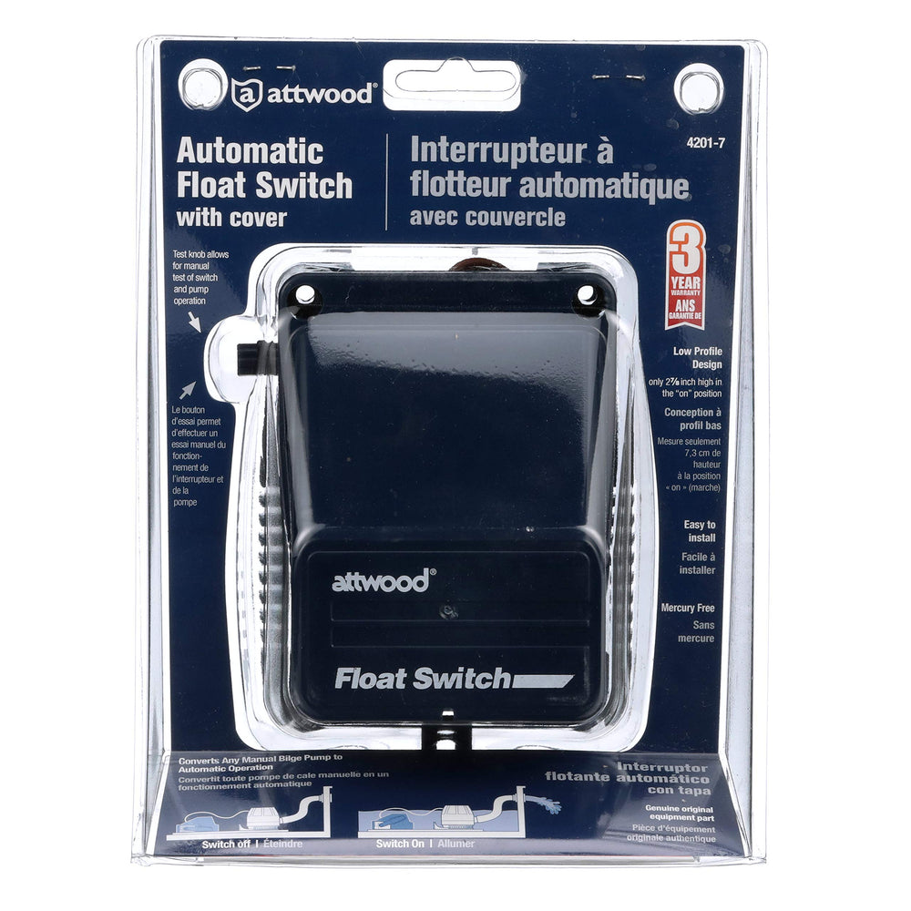 attwood float switch installed in bilge illustrating automated pump control