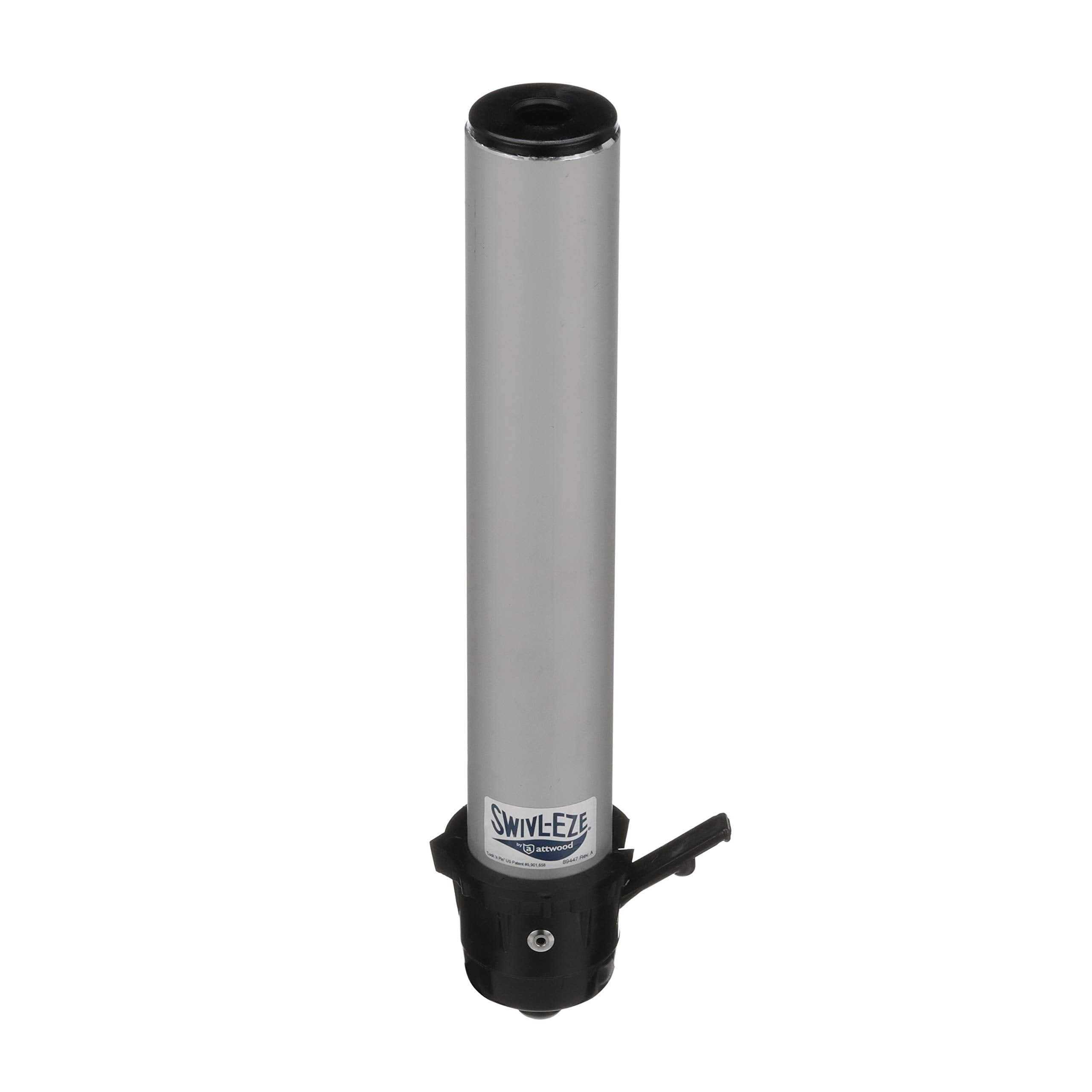 attwood pedestal front view showing satin-anodized finish and secure mount benefit