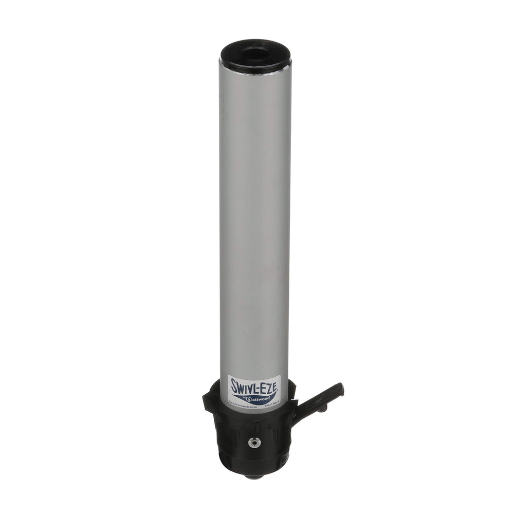 attwood pedestal front view showing satin-anodized finish and secure mount benefit