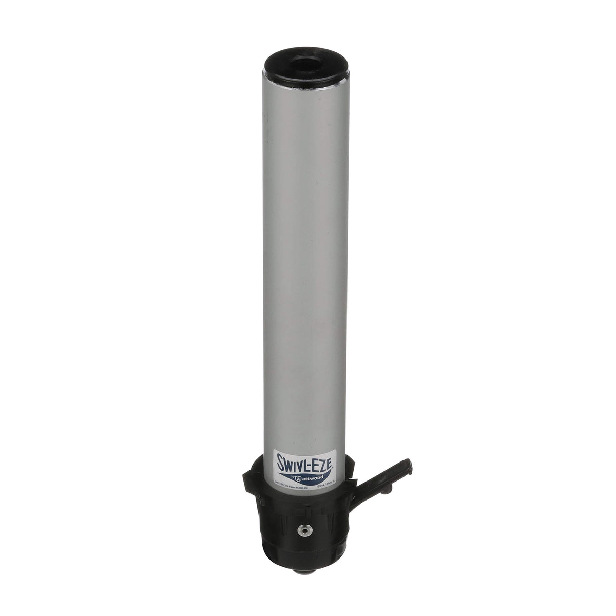 attwood pedestal front view showing satin-anodized finish and secure mount benefit