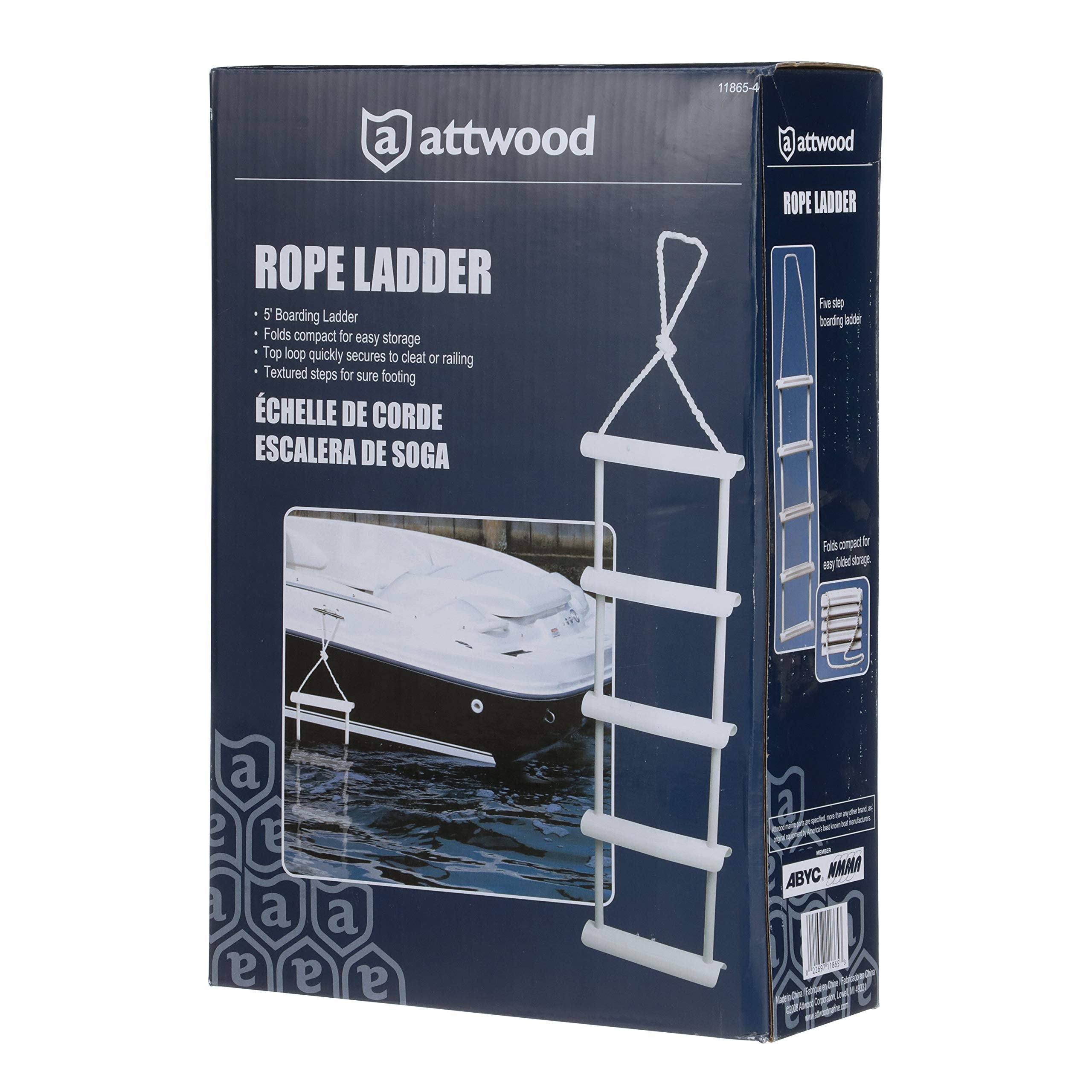 attwood ladder held in hand for size and portability comparison benefit