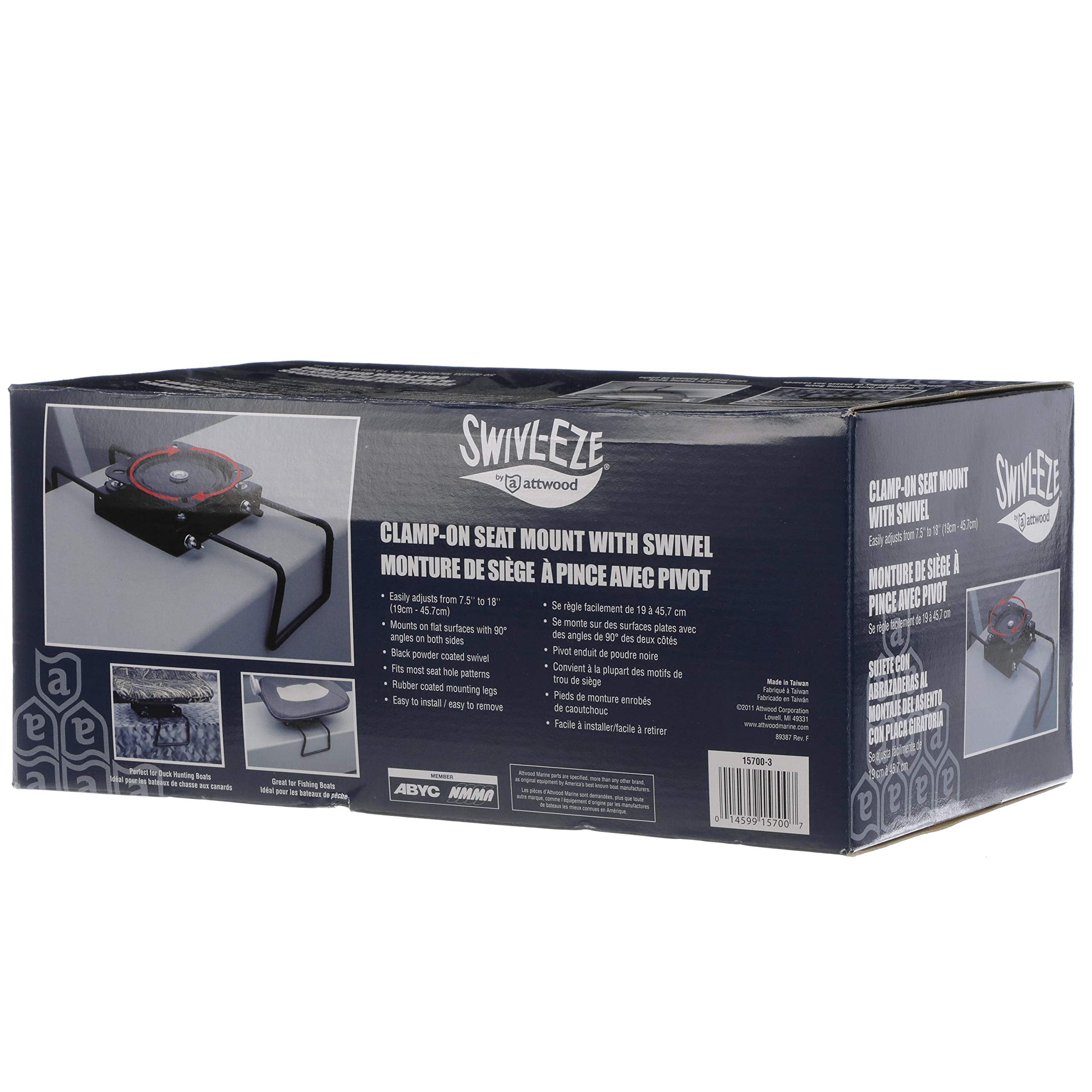 attwood mount next to standard boat seat showing size and fitment clarity benefit