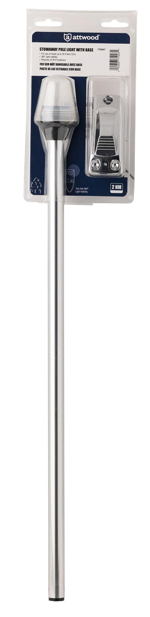 attwood stowaway light installed on boat deck showing tidy, low-profile fit