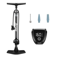 ATVEE front view of full-size pump showing sturdy frame and gauge for reliable inflation