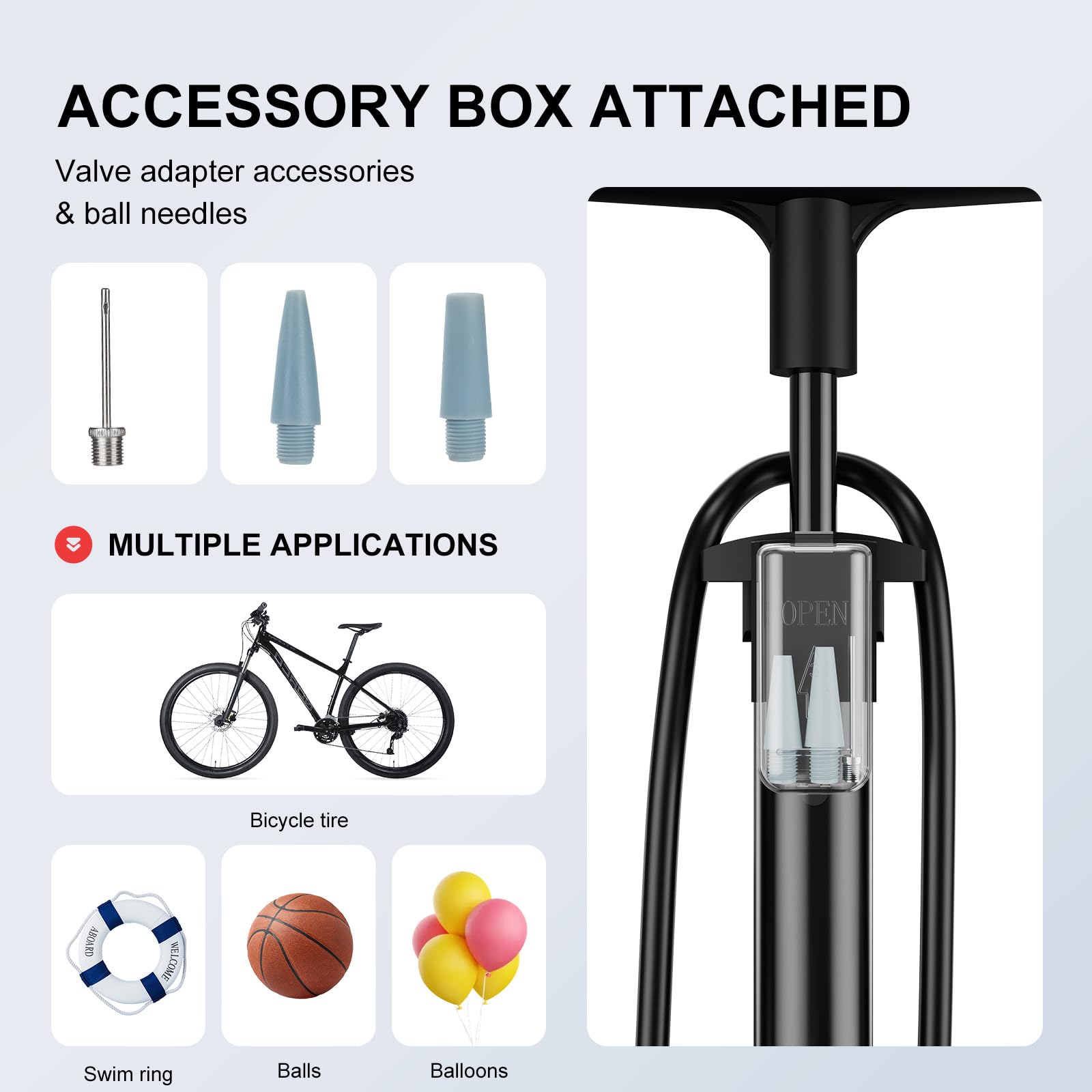 ATVEE hose attached to a bicycle tire demonstrating easy inflation in use