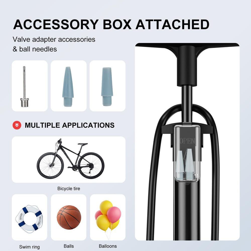 ATVEE hose attached to a bicycle tire demonstrating easy inflation in use