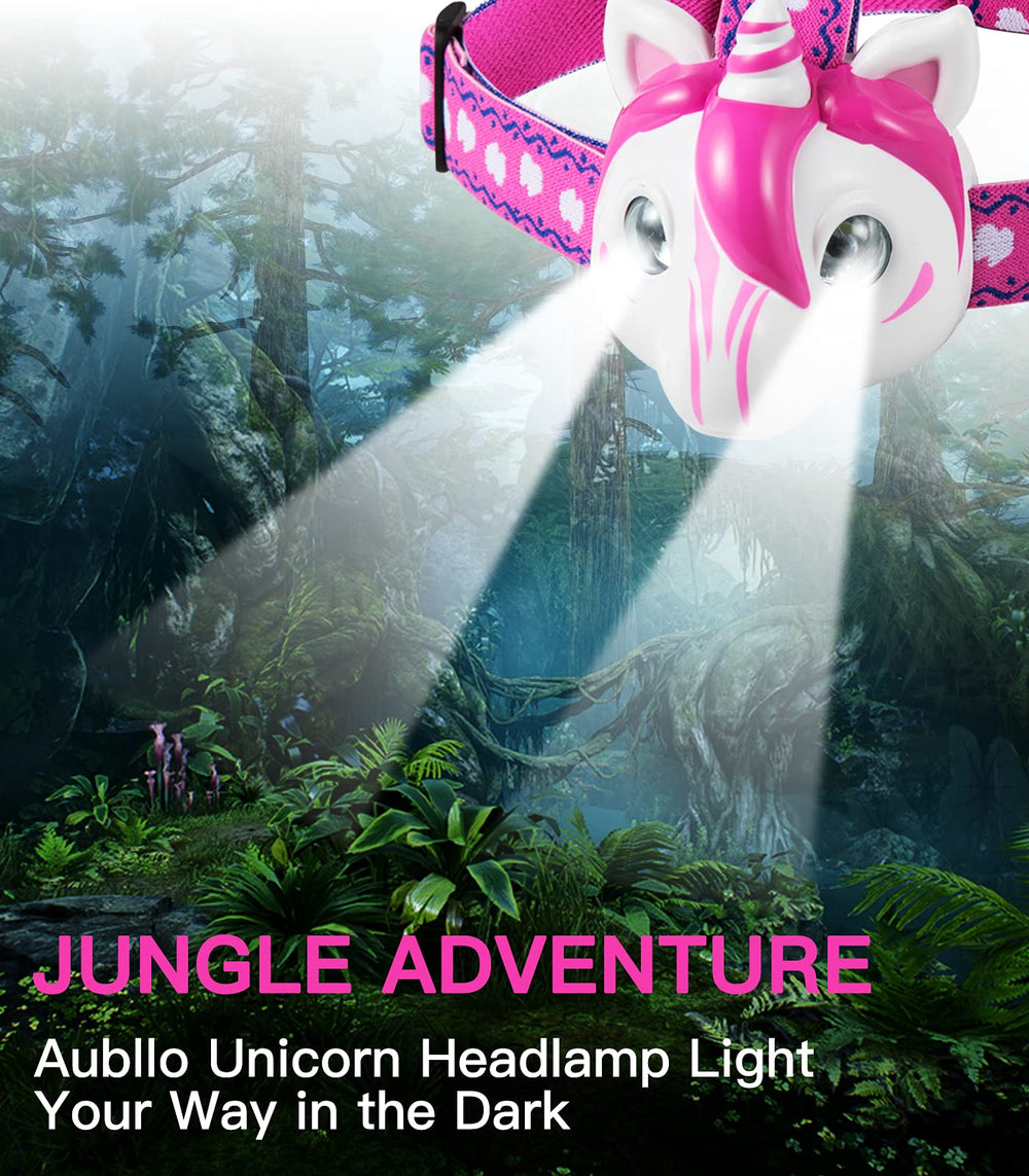 Aubllo unicorn headlamp side profile highlighting battery compartment and controls