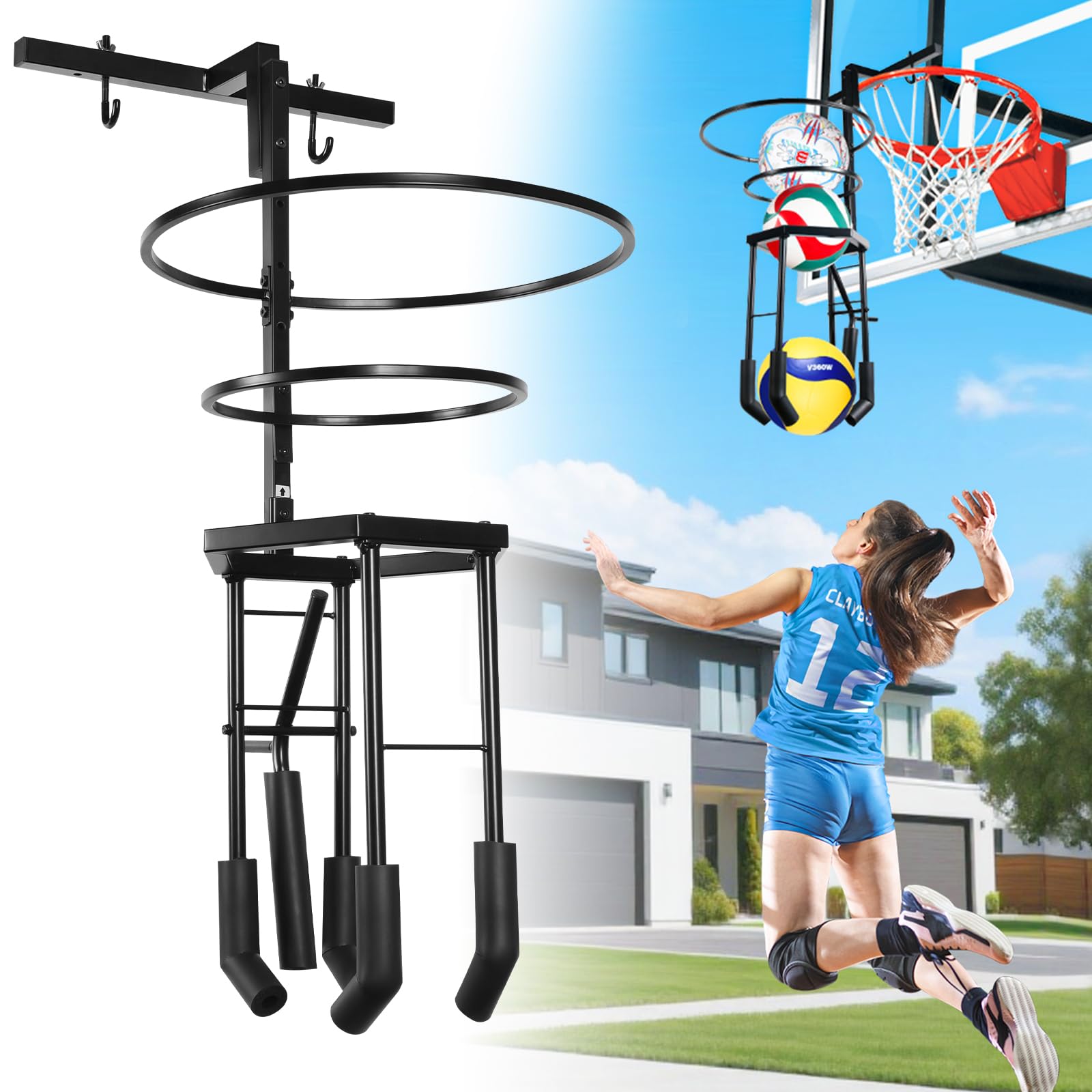 AugFir front view of hoop-mounted trainer showing stable setup and quick practice benefit