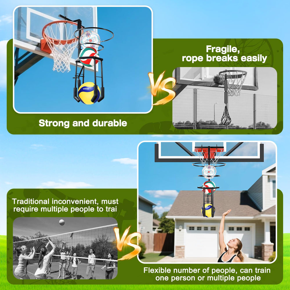AugFir secure screw mounts showing firm attachment to a basketball hoop for safety