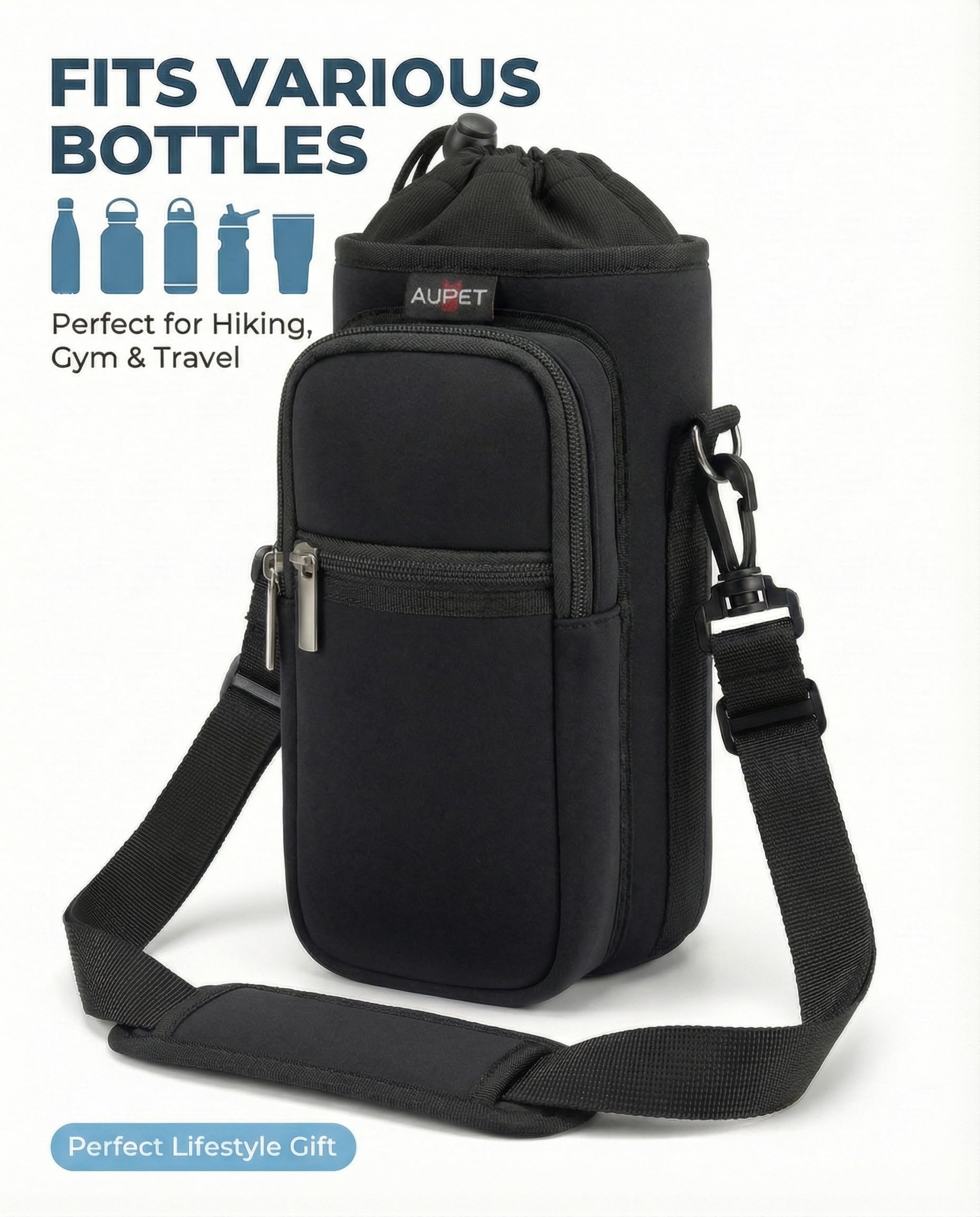 AUPET zip pocket opened with keys and cards neatly stored