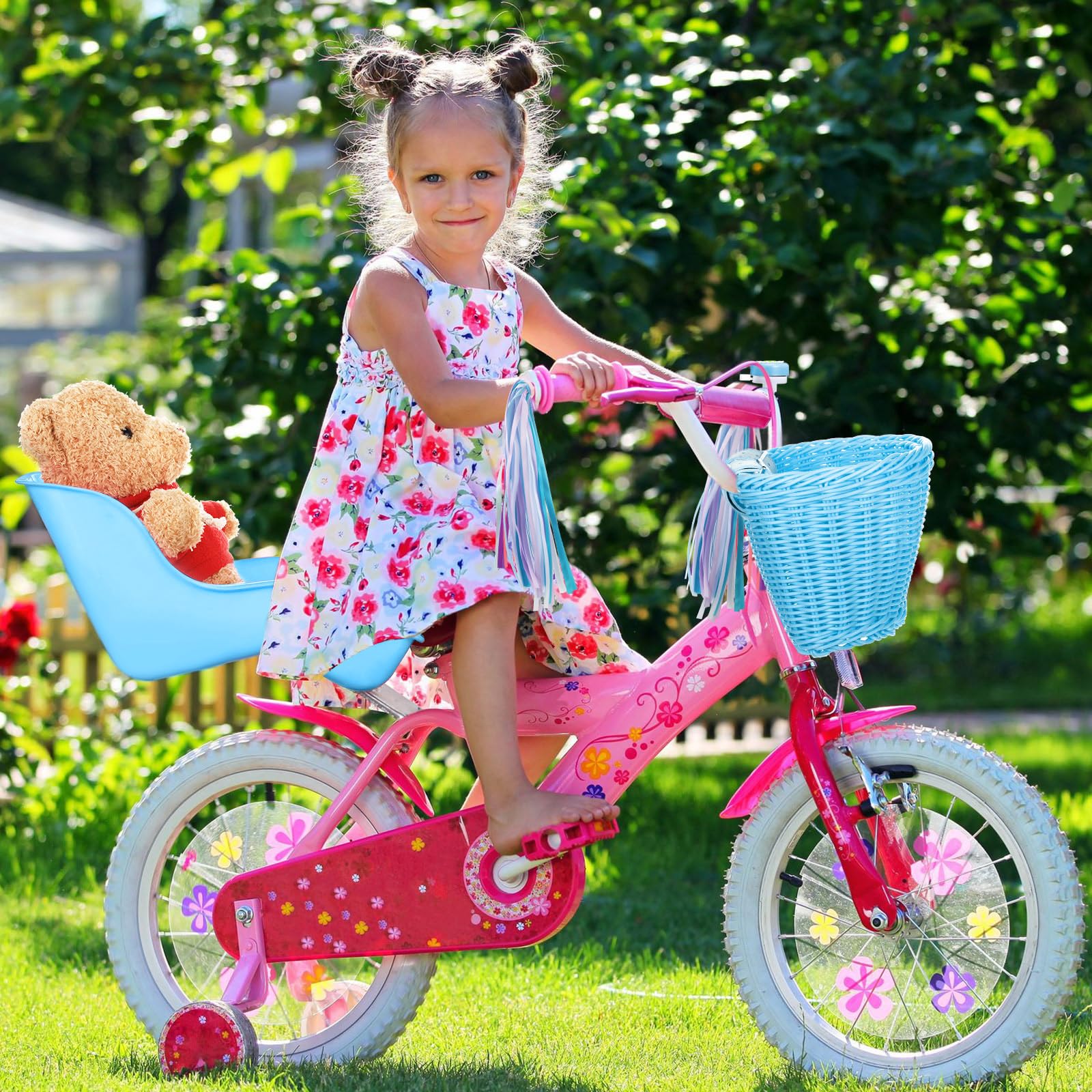 Child riding a bike with Aurelema accessories demonstrating fun and practical family outings