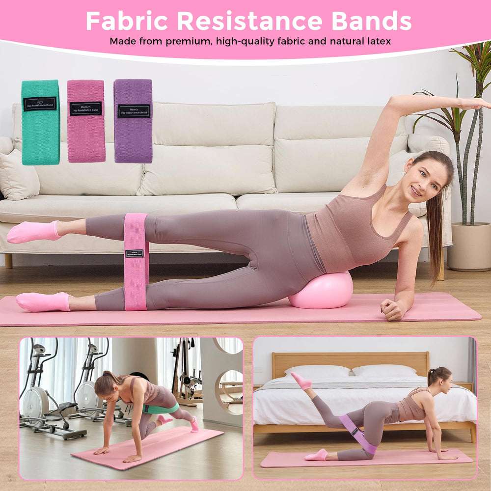 AuroraSynth lifestyle scene of home workout using kit to tone and improve posture