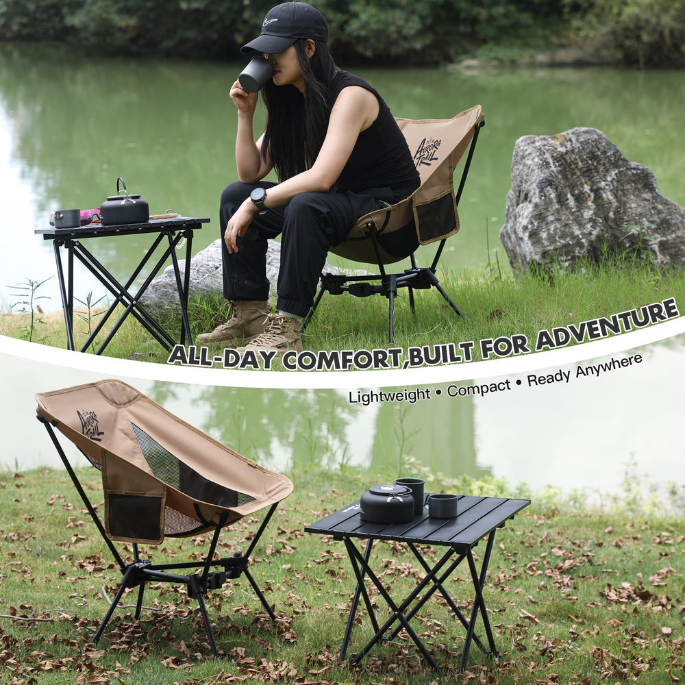 AuroraTrail carry bag with chair and straps, organized transport convenience