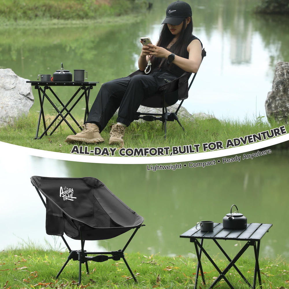 AuroraTrail carry bag and strap showing easy transport and storage