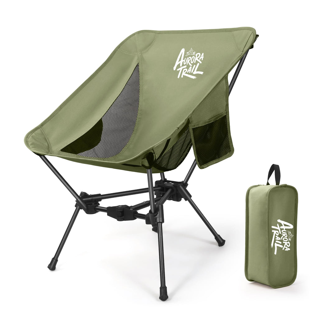 AuroraTrail folded in carry bag showing compact packability and light travel convenience