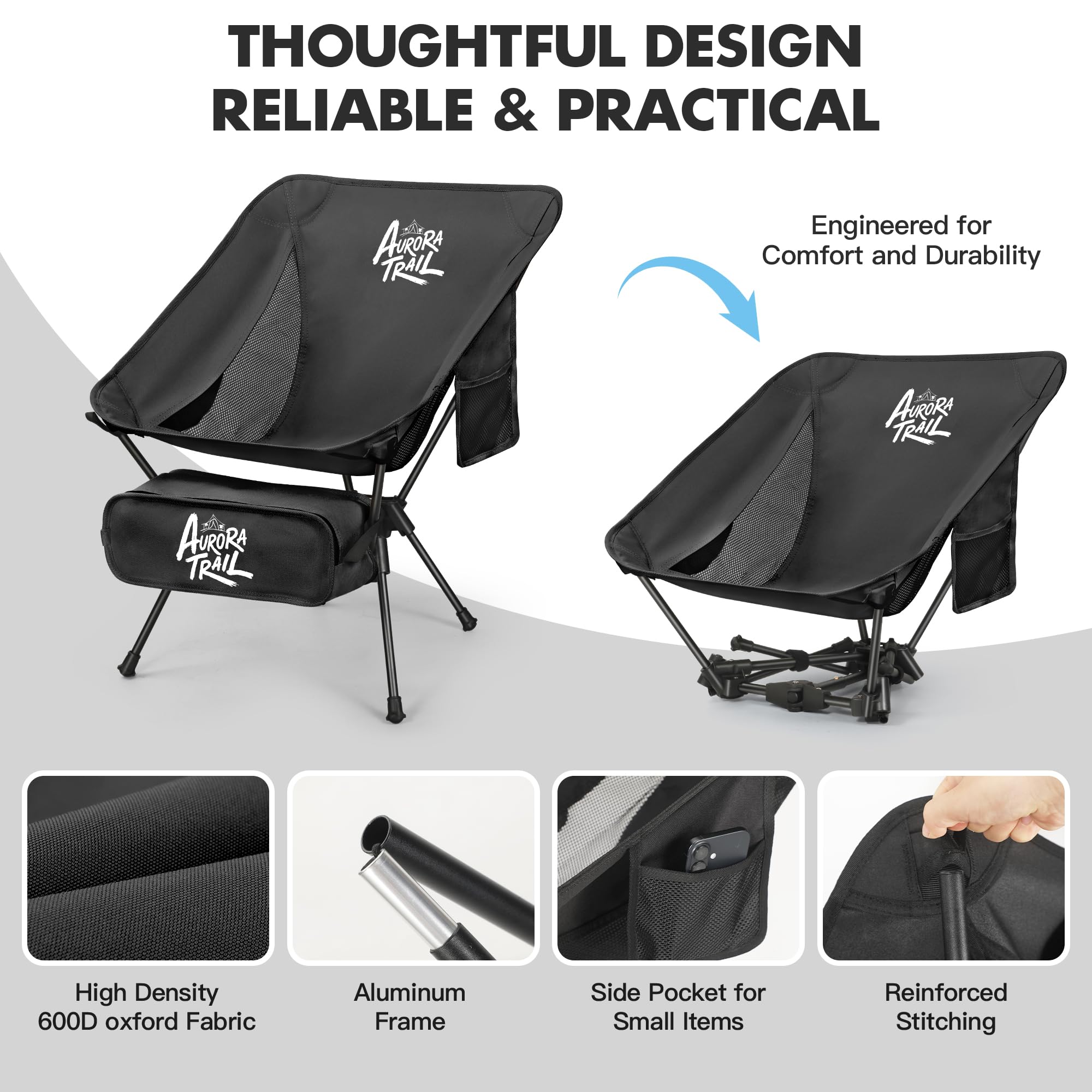 AuroraTrail mesh seat detail showing breathable comfort and airflow