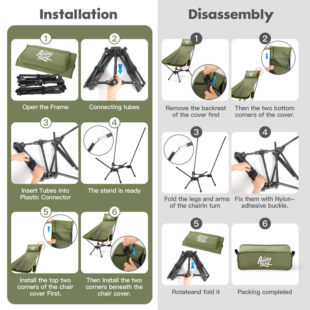 AuroraTrail next to backpack for scale showing compact folded dimensions