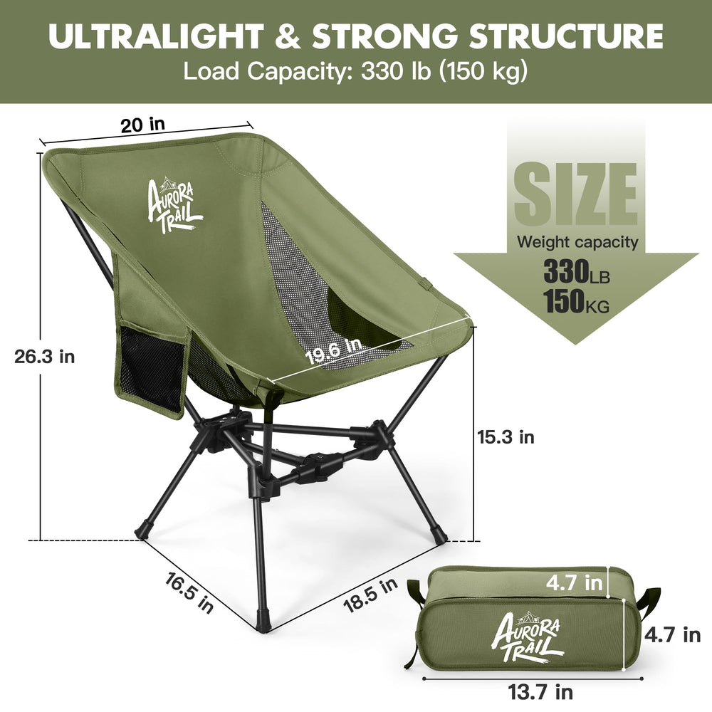 AuroraTrail unfolded seat front view offering stable support and comfortable posture