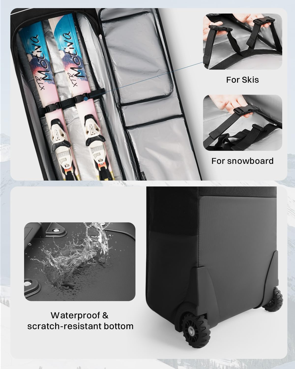 AUROTIER rigid PVC bottom with protective film and all-terrain wheel durability