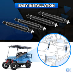 AUTOBABA front shock mounted on EZGO TXT front axle improving steering control
