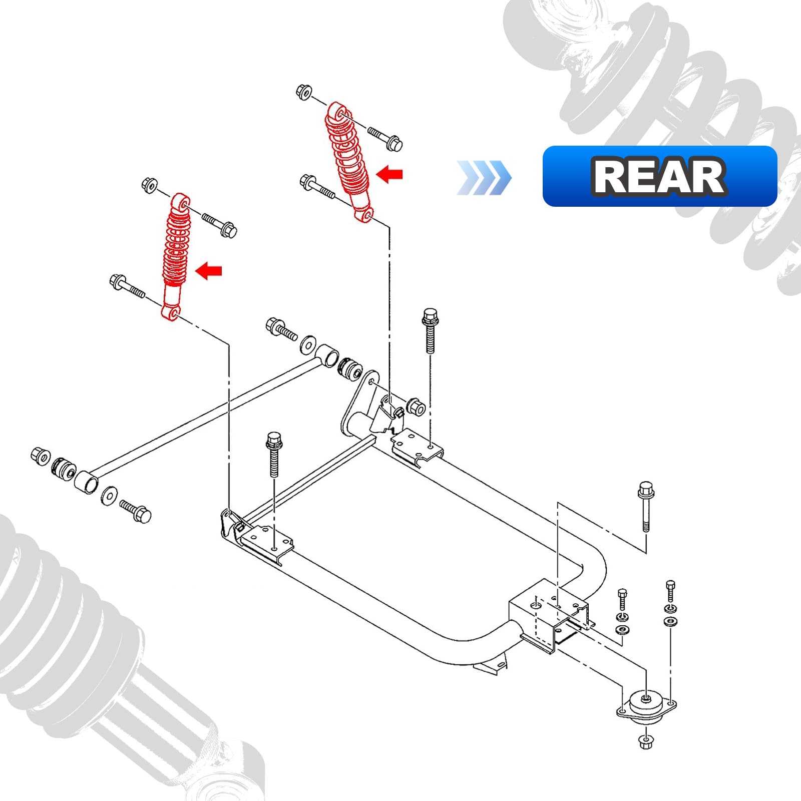 AUTOBABA shock beside ruler showing size and scale for correct fitment verification