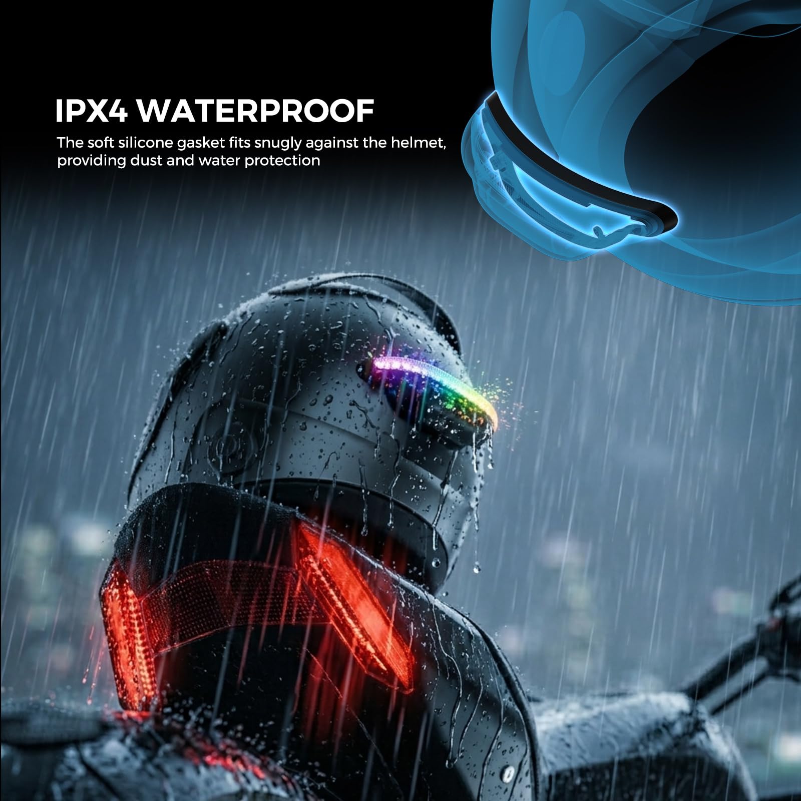 Autolizer H2 mounted on helmet in use demonstrating real riding visibility