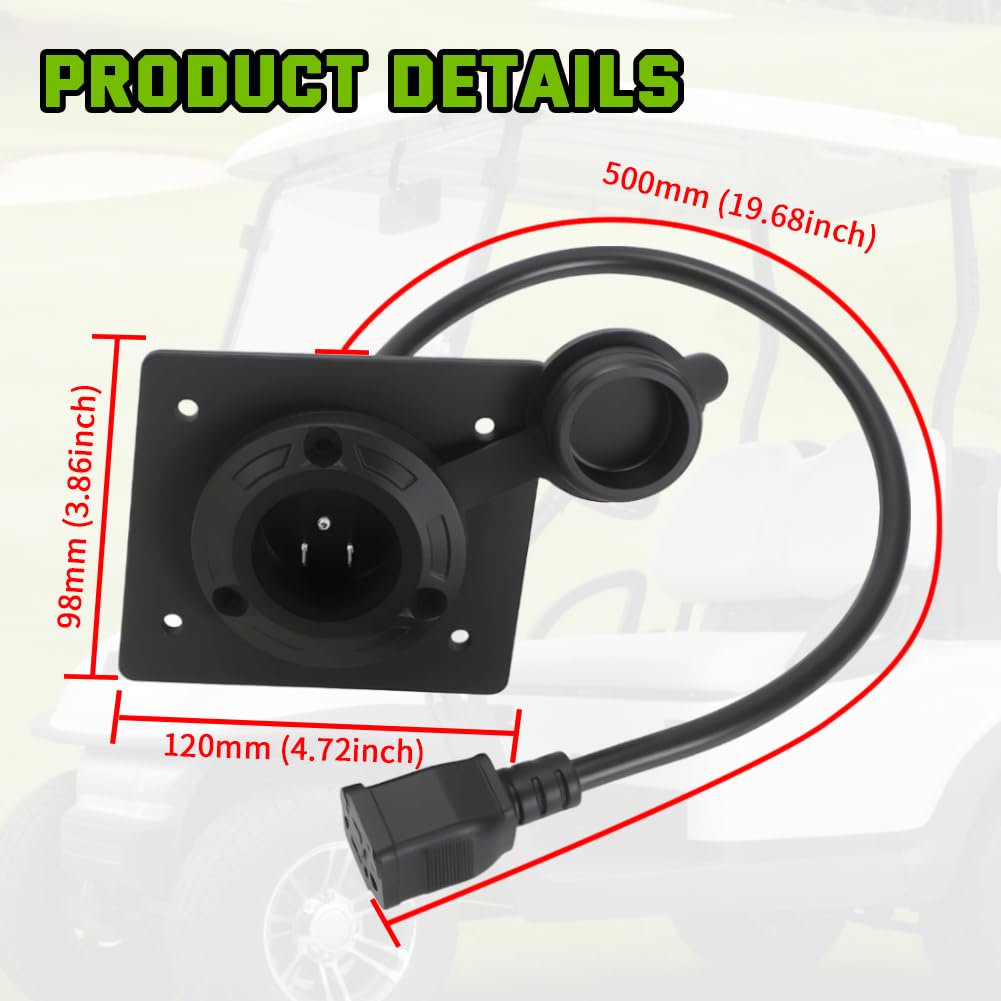 AUTOVIC close-up of 120V inlet and cover, weather protection