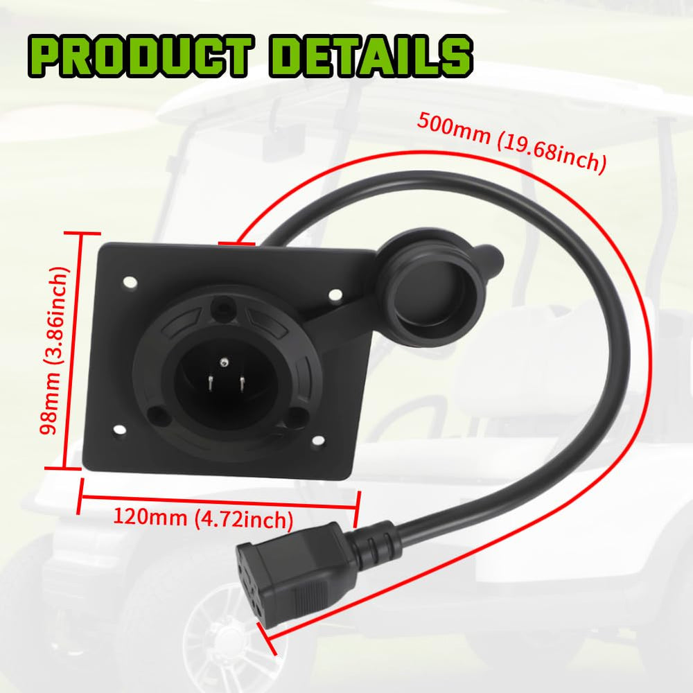 AUTOVIC close-up of 120V inlet and cover, weather protection