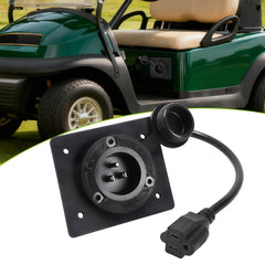 AUTOVIC front view adapter mounted on EZGO TXT36, tidy charging