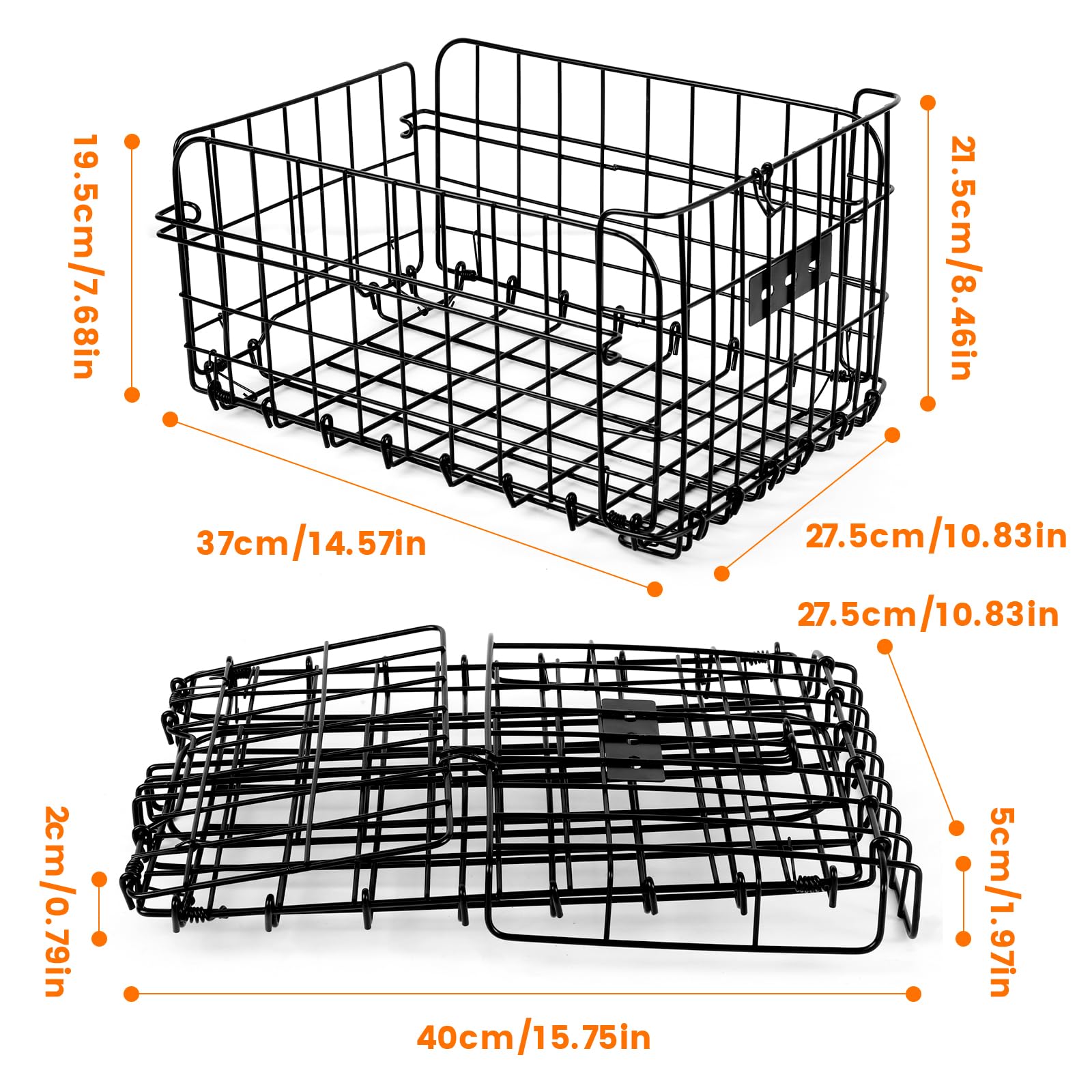 Auwey basket folded flat for compact storage and easy transport benefit