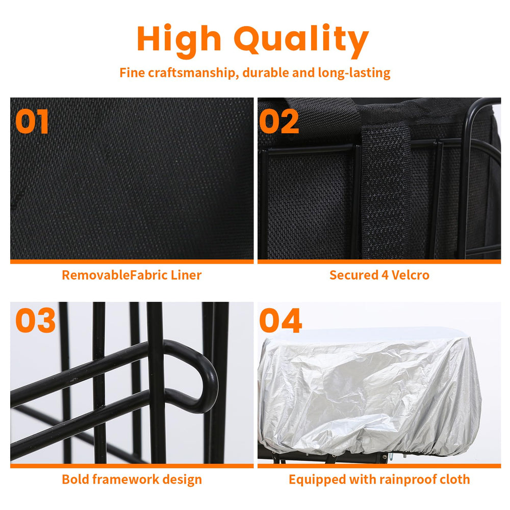 Auwey basket in commuter setting carrying groceries and hands-free benefit