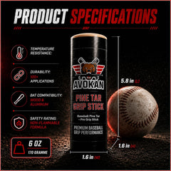 AVOKAN pine tar applied on a wood bat handle for better control