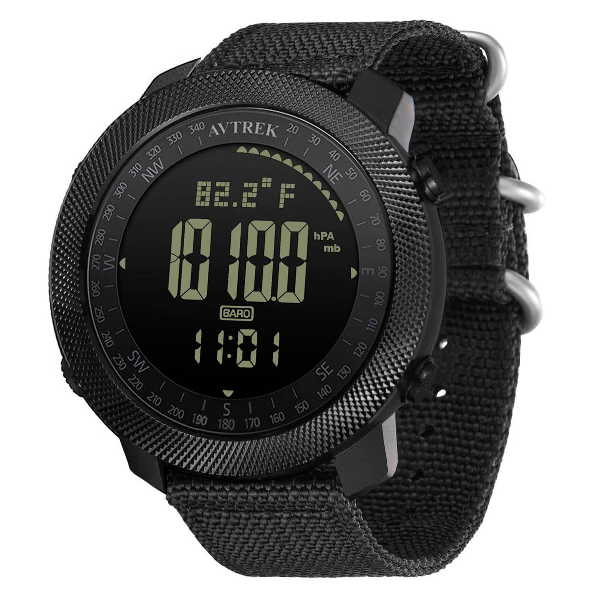 AVTREK front face showing large digits and multi-function display for clear readings