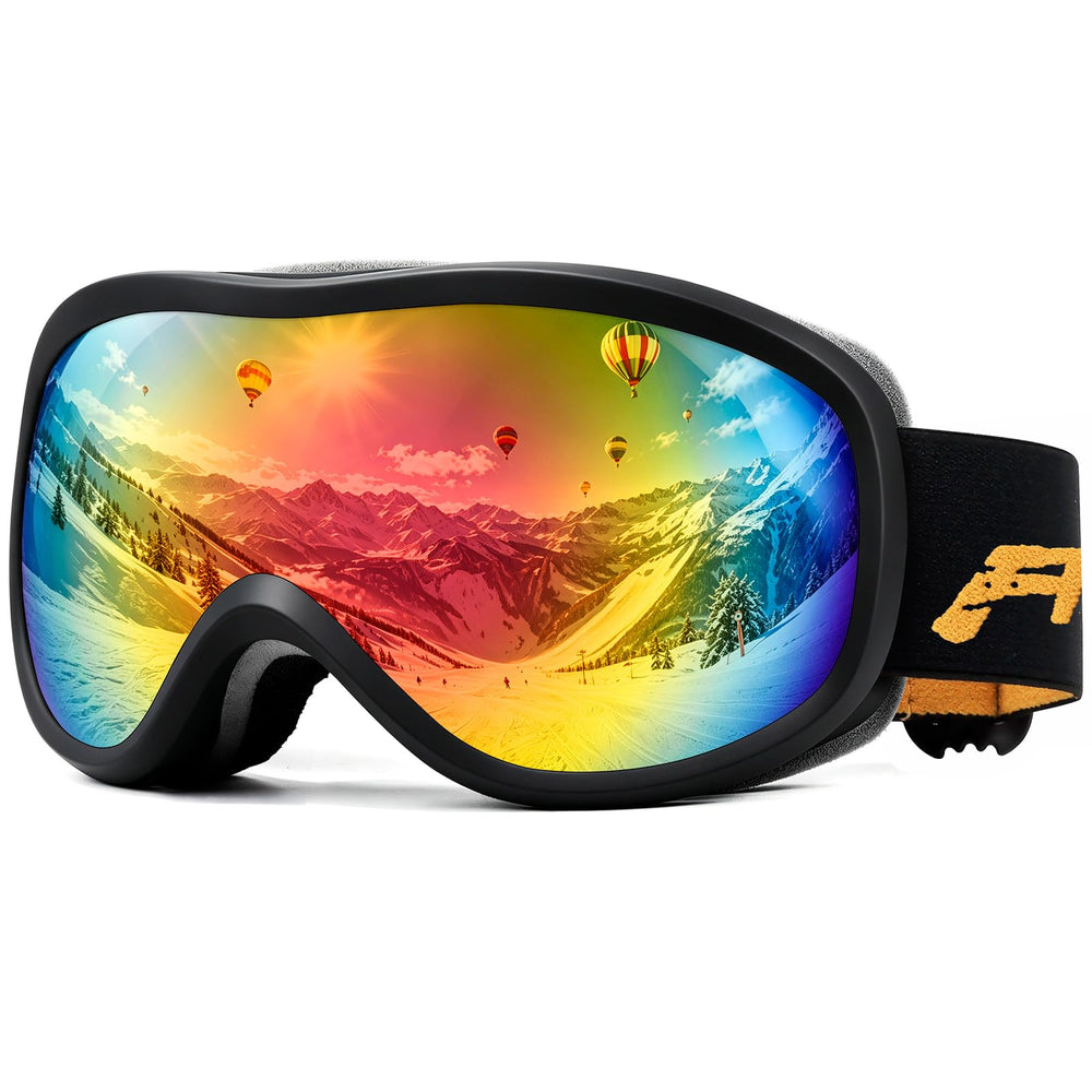 AVV red goggles front view showing bold frame and clear benefits