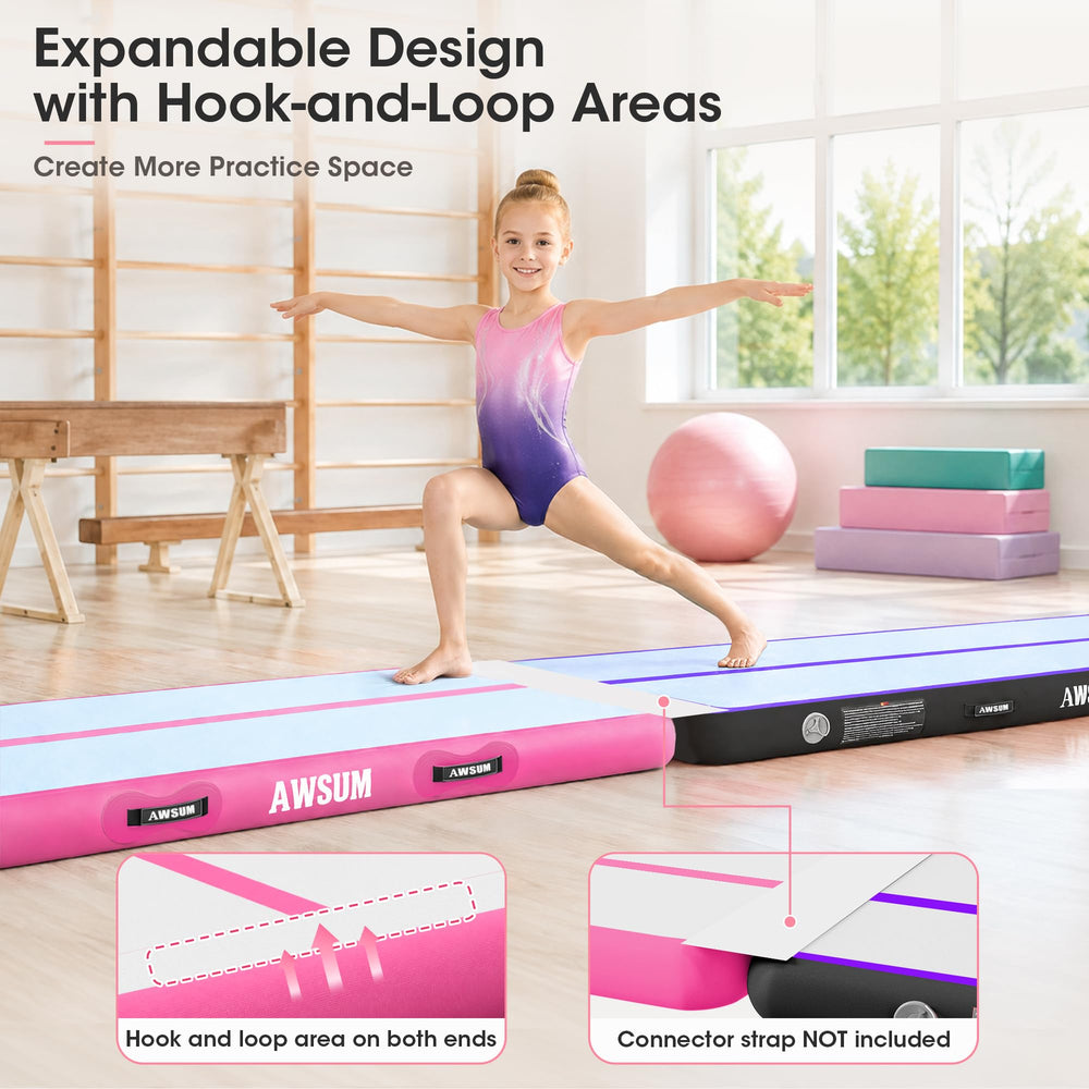 AWSUM mat next to adult to show scale and suitable training space