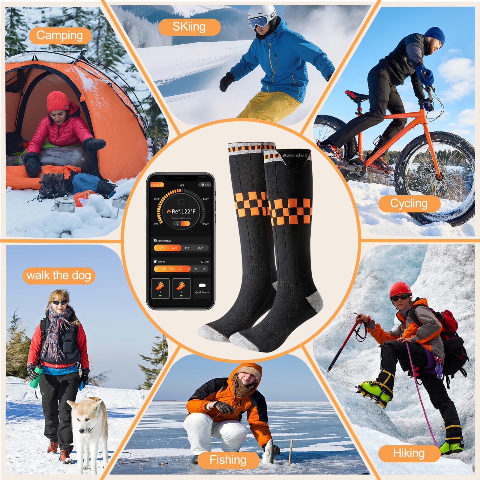 Axcdyt socks being used during winter camping for reliable warmth