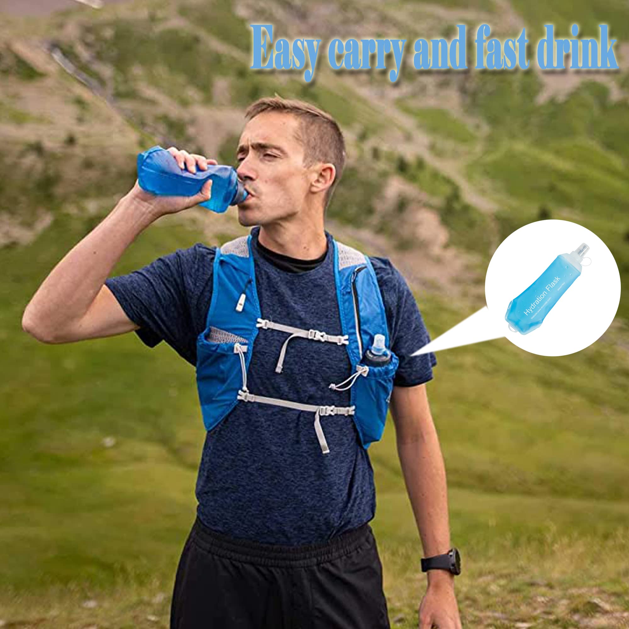 AXEN soft flask being used on a trail run, reliable hydration on the go benefit