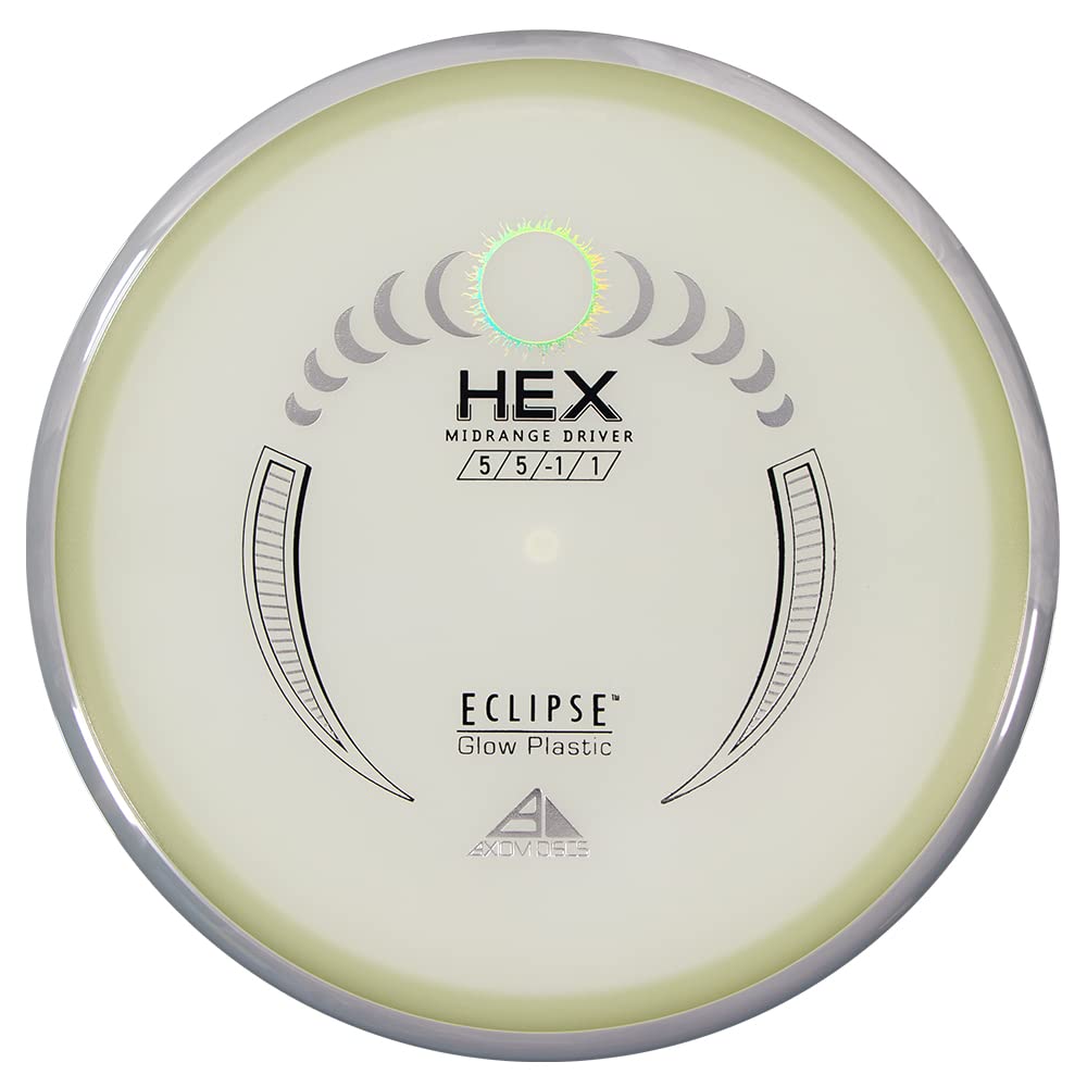 Axiom Discs Hex glowing under blacklight for improved night visibility and retrieval