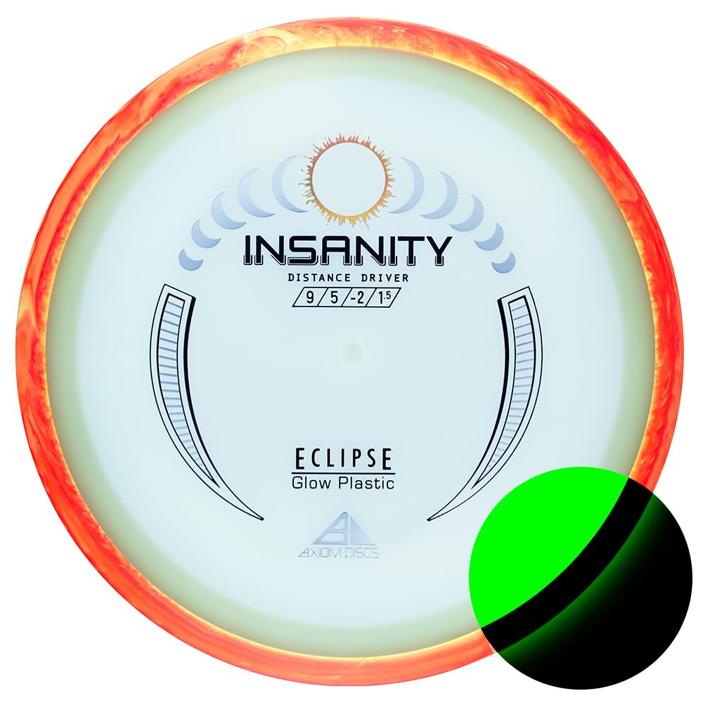 Axiom Discs Insanity glowing under low light to show Eclipse Glow 2.0 visibility benefit