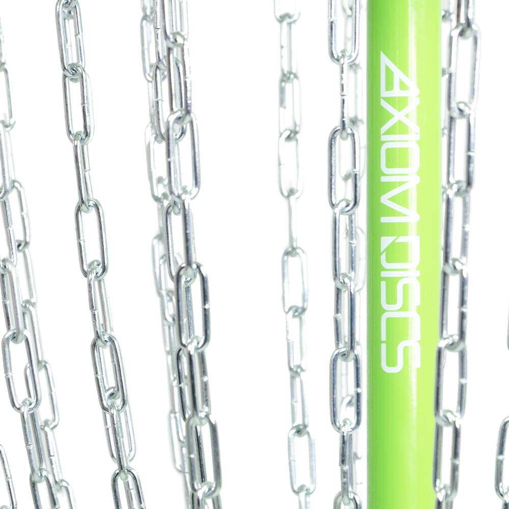 Axiom Discs basket in use in a backyard offering realistic practice and convenience