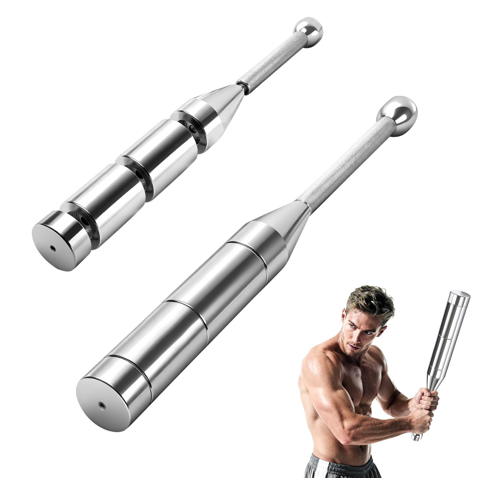 Axiqunel front view of adjustable Clubbell showing durable construction and versatility
