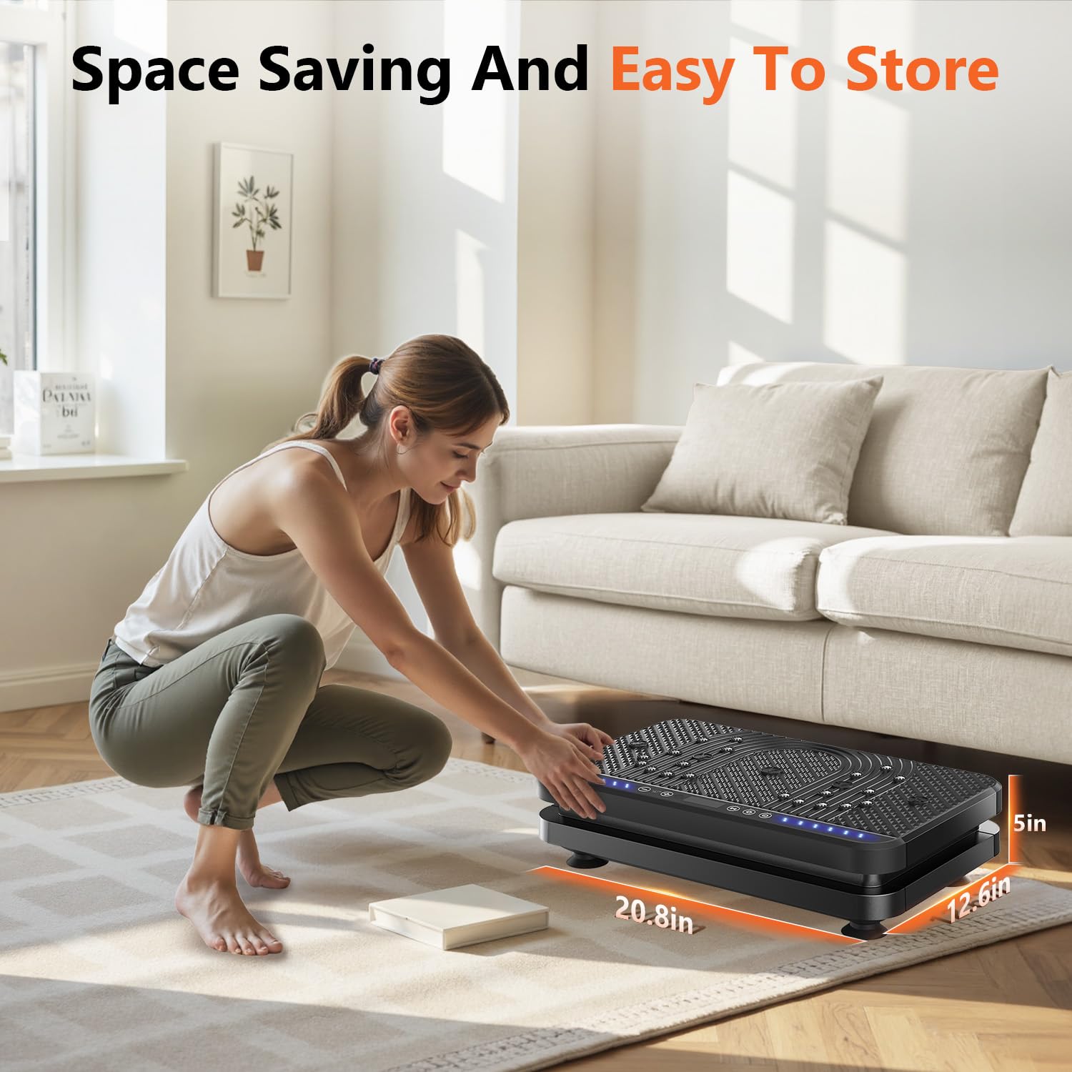AXV compact storage in home setting showing portability and space-saving convenience